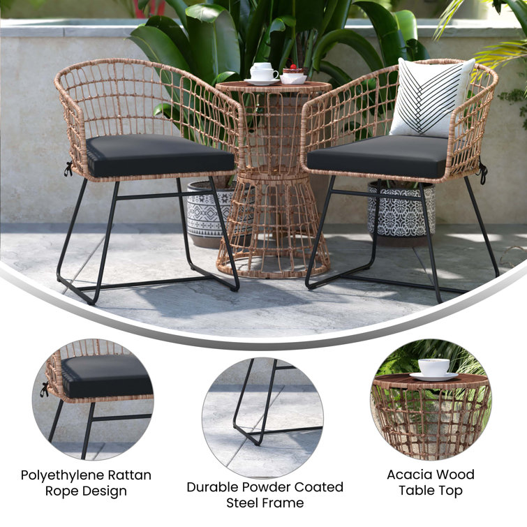 Rattan string store bistro set